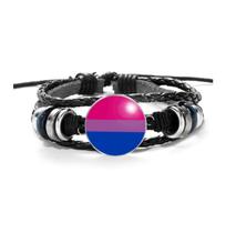 Pulseira Bandeira do Orgulho Bissexual Pride Unissex e Ajustável