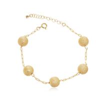 Pulseira Banhada a Ouro 18K Bolinhas 10mm Fosca