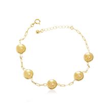 Pulseira Banhada a Ouro 18K Bolinhas 7mm
