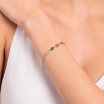 Pulseira banhada a ouro 18k com cristais Cód. 5517332014 TAM 20 CM