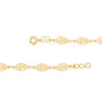 Pulseira banhada a ouro 18k com flores - tam.19 5512211900