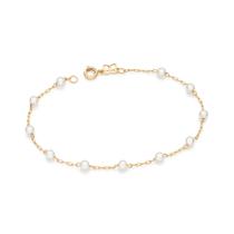 Pulseira banhada a ouro 18k com pérolas sintéticas - tam.20 5506872026