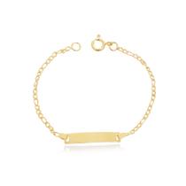 Pulseira Banhada a Ouro 18K Infantil Chapa Lisa