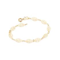 Pulseira banhada a ouro 18k infantil com flores - tam.16 5512341600