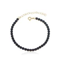 Pulseira Banhada a Ouro 18K Preta 4mm Pulseira Banhada a Ouro 18K Preta 4mm