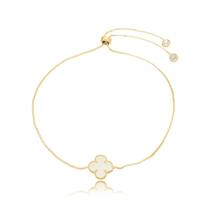 Pulseira Banhada A Ouro Com Chaton Madrepérola