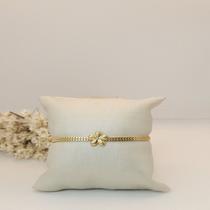 Pulseira Banhada a Ouro Com Flor Texturizada - PLN3