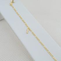 Pulseira Banhada A Ouro Infantil Elo 3x1 Com Figa Bijou Art