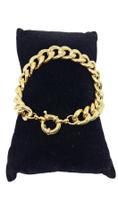 Pulseira Banhada a Ouro Portuguesa 7mm Feminina Pulseira Banhada a Ouro Portuguesa 7mm Feminina