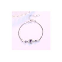 Pulseira banhada a prata 925 com design Lucky Flower