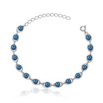 Pulseira Banhada a Prata de Olho Grego Pulseira Banhada a Prata de Olho Grego