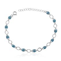 Pulseira Banhada a Prata Olho Grego