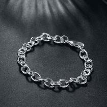 Pulseira Banhada Prata 925 Feminina 20cm Elos Redondos Corrente Folheada de Luxo Brilho Duradouro Pulseira Banhada Prata 925 Feminina 20cm Elos Redondos Corrente Folheada de Luxo Brilho Duradouro