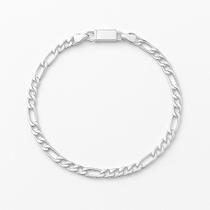 Pulseira Banhada Prata Premium Masculina Legítima 21 cm Fígaro