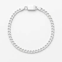 Pulseira Banhada Prata Premium Masculina Legítima 21 cm Grumet