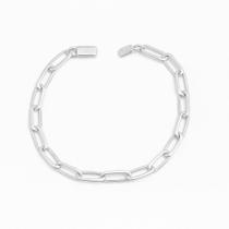 Pulseira Banhada Prata Premium Masculina Legítima 21 cm Grumet