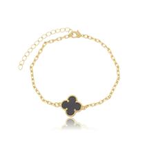 Pulseira Banhado A Ouro Resinado Preto Vc Pulseira Banhado A Ouro Resinado Preto Vc