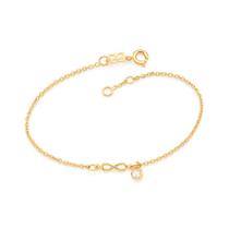 Pulseira banhado ouro 18k feminina pingentes berloques pedra elo cadeado infinito e zircônia rommanel 551764 Pulseira banhado ouro 18k feminina pingentes berloques pedra elo cadeado infinito e zircônia rommanel 551764