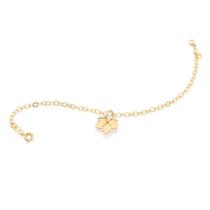 Pulseira banhado ouro 3x 24k 18k e 22k feminina com pingentes berloques folha de gerânio rommanel 19cm 18cm 551091