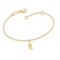 Pulseira banhado ouro 3x 24k 18k e 22k feminina com pingentes berloques infantil elo cadeado peixe rommanel 552025 Pulseira banhado ouro 3x 24k 18k e 22k feminina com pingentes berloques infantil elo cadeado peixe rommanel 552025
