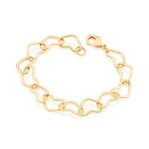 Pulseira banhado ouro 3x 24k 18k e 22k feminina corações fecho lagosta rommanel 551729 Pulseira banhado ouro 3x 24k 18k e 22k feminina corações fecho lagosta rommanel 551729