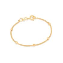 Pulseira banhado ouro 3x 24k 18k e 22k feminina de bolinha bolas rommanel 4 mm 550194