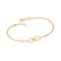 Pulseira banhado ouro 3x 24k 18k e 22k feminina elo português 2 pingentes ferradura rommanel 19 cm 17 cm 552149