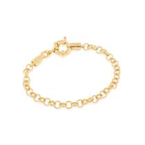 Pulseira banhado ouro 3x 24k 18k e 22k feminina grossa elo portugues rommanel 550399