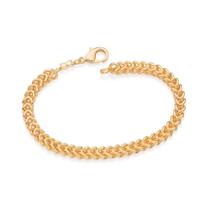 Pulseira banhado ouro 3x 24k 18k e 22k feminina grossa rommanel corrente elos duplos 18 cm 20 cm 552135