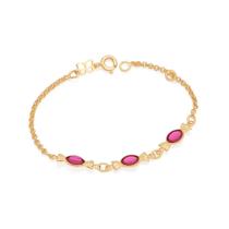 Pulseira banhado ouro 3x 24k 18k e 22k feminina infantil fio elo português bombons rommanel 550949
