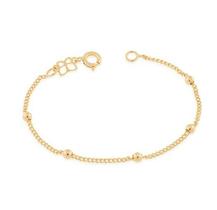 Pulseira banhado ouro 3x 24k 18k e 22k feminina infantil para bebe rommanel formada por bolas 550104