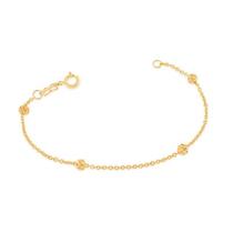 Pulseira banhado ouro 3x 24k 18k e 22k feminina infantil para bebe rommanel intercalada globos vazados 550854