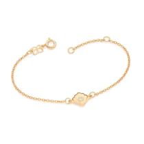 Pulseira banhado ouro 3x 24k 18k e 22k feminina infantil rommanel elo cadeado com pingente concha zircônia disney 16 cm 14 cm 552141