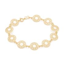 Pulseira banhado ouro 3x 24k 18k e 22k feminina rommanel peças redondas flores vazadas 551607