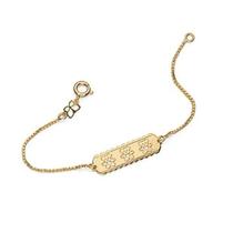 Pulseira banhado ouro 3x 24k 18k e 22k masculina infantil para bebe ou unissex rommanel peça retângular ursos ouro 18k 550639