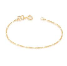 Pulseira banhado ouro 3x 24k 18k e 22k masculina infantil para bebe rommanel ou unissex fio alternado ouro 18k 550035