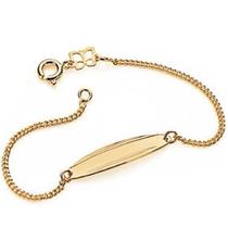 Pulseira banhado ouro 3x 24k 18k e 22k masculina infantil para bebe rommanel ou unissex fio grumet chapa diamantada ouro 18k 550306