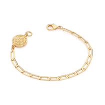 Pulseira banhado ouro 3x 24k 18k e 22k masculina rommanel cruz de são bento 20cm 21cm 552087 552106
