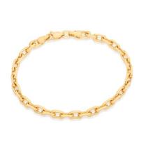 Pulseira banhado ouro 3x 24k 18k e 22k masculina rommanel elo cadeado med 20 cm e 21 cm 551725