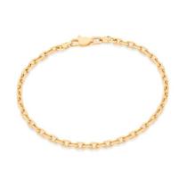 Pulseira banhado ouro 3x 24k 18k e 22k masculina rommanel elo cadeado med 20 cm e 21 cm 551726