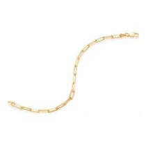 Pulseira banhado ouro 3x 24k 18k e 22k masculina rommanel fio elos ovais compridos 20cm 21cm 551692 Pulseira banhado ouro 3x 24k 18k e 22k masculina rommanel fio elos ovais compridos 20cm 21cm 551692