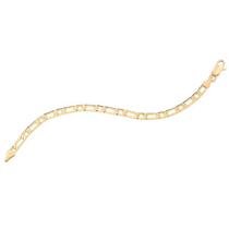 Pulseira banhado ouro 3x 24k 18k e 22k masculina rommanel formada por fio alternado 551097