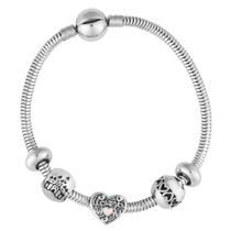 Pulseira Berloque de Aço Amor de Mãe Coleção Steel Dreams 18cm