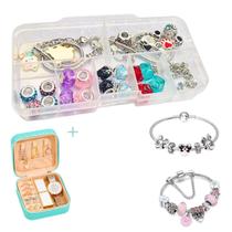 Pulseira Berloque e Pingentes Feminina com Mini Porta-joias Pulseira Berloque e Pingentes Feminina com Mini Porta-joias