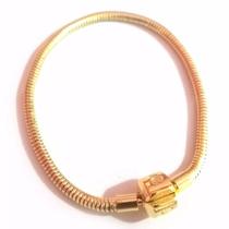 Pulseira Berloque Pandora Charme Folheado A Ouro 18k Pulseira Berloque Pandora Charme Folheado A Ouro 18k