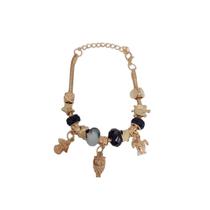 Pulseira Berloque Prateada E Dourada Feminina De Pedras Pulseira Berloque Prateada E Dourada Feminina De Pedras