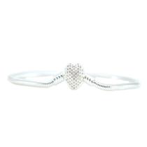 Pulseira Berloqueira Fecho Coração Cravejada Prata Legit 925 Pulseira Berloqueira Fecho Coração Cravejada Prata Legit 925