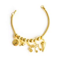 Pulseira Berloques Adolescentes - Banhado em Ouro 18k Pulseira Berloques Adolescentes - Banhado em Ouro 18k