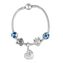 Pulseira Berloques de Aço Blue Love Steel Dreams 19cm