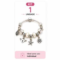 Pulseira Berloques Feminina com Pingentes Estilo Charm Modelos Sortidos